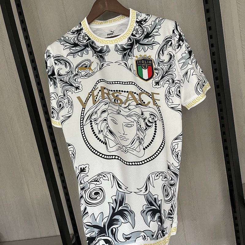 Camisa Seleção Itália x Versace Torcedor 2023/24 Masculino Branco