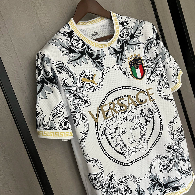 Camisa Seleção Itália x Versace Torcedor 2023/24 Masculino Branco