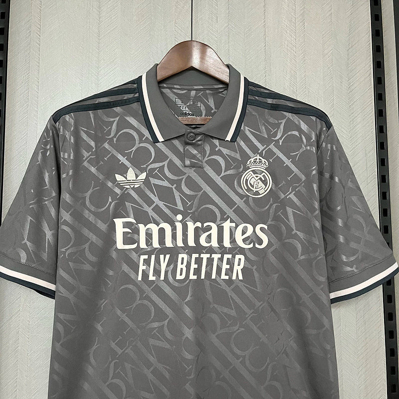 Camisa Real Madrid III Third 2024/25 Torcedor Masculino Cinza