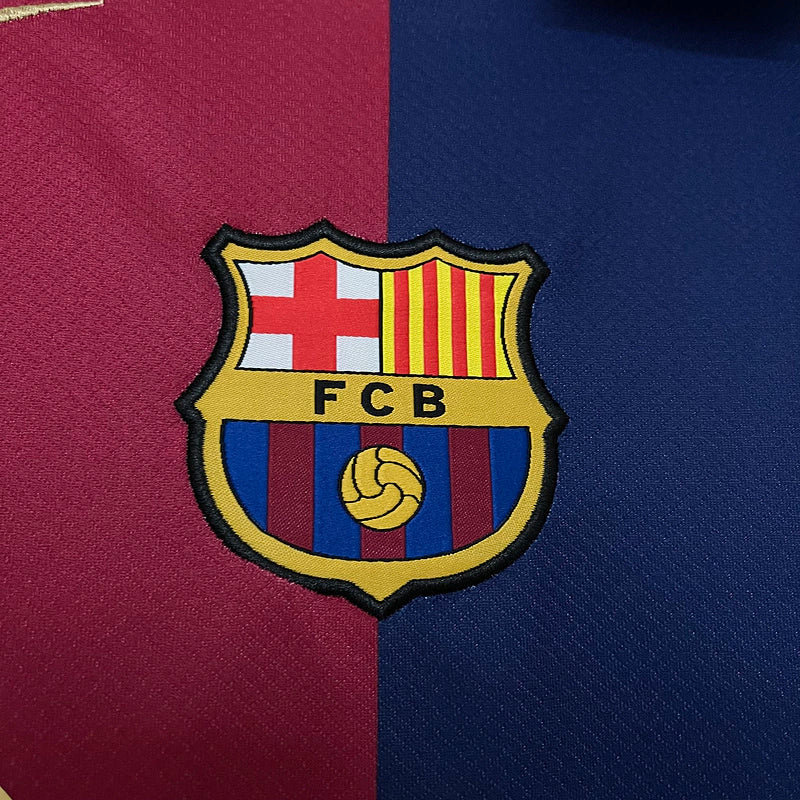 Camisa Barcelona I Home Nike Torcedor 2024/25 Masculino Azul e Grená