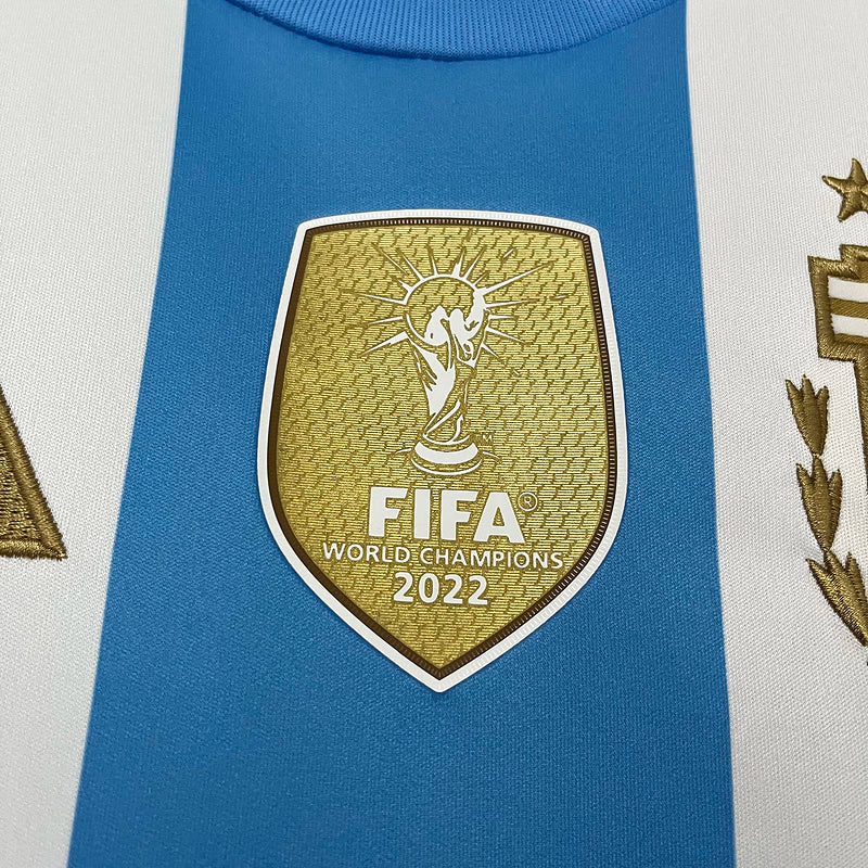 Camisa Adidas Argentina Copa América Torcedor 2024/25 Masculino Branco e Azul Celeste