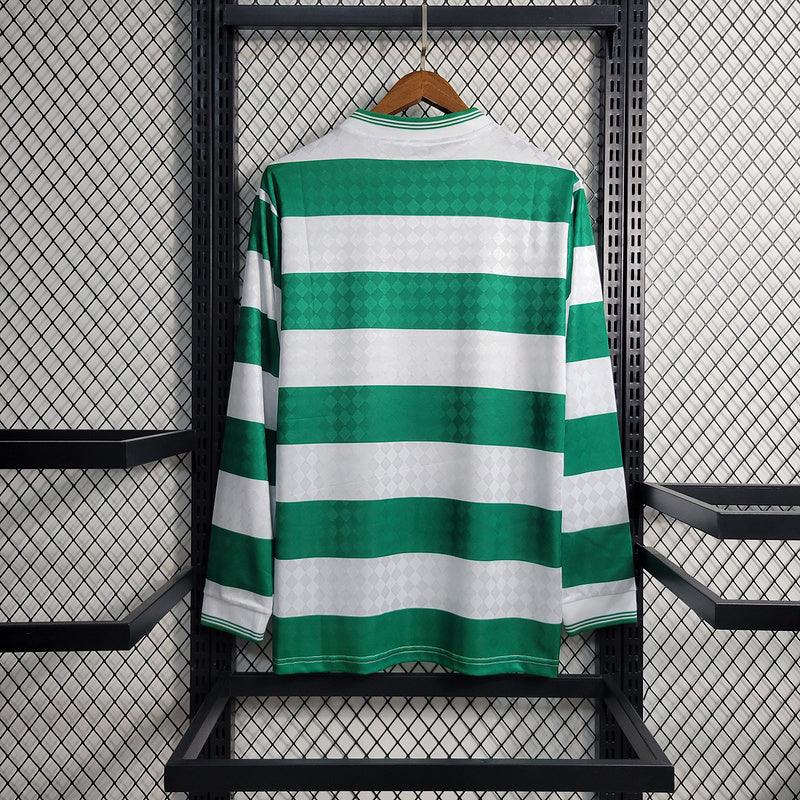 Camisa Retrô Celtics Home Umbro 1987/88 (Manga longa) Branco/Verde