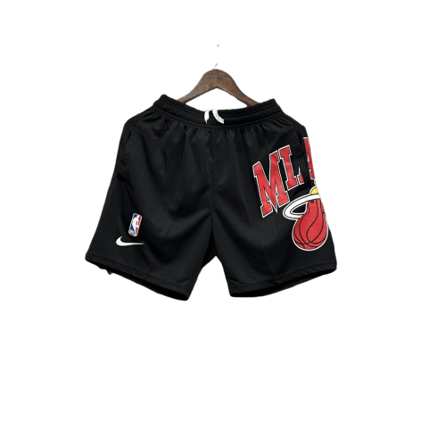 Shorts NBA Miami Heat 23/24 Casual - Nike - Vermelho - Branco - Preto