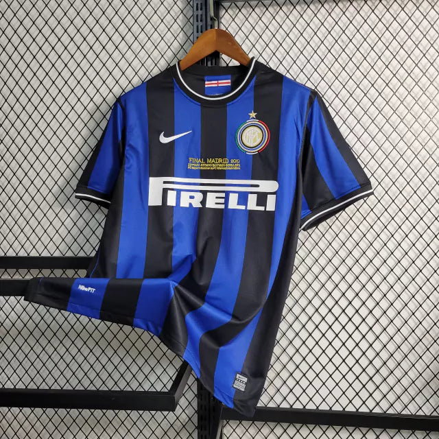 Camisa Retrô Inter de Milão I Home 2009/10 Masculino Azul e Preto