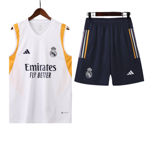 Conjunto Regata Real Madrid Training 2023/24 Adidas - Branco