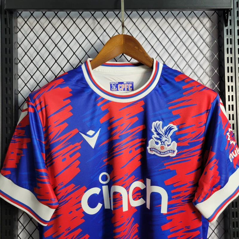 Camisa Crystal Palace Macron 22/23 Masculino Vermelho e Azul