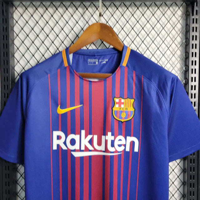 Camisa Retrô Barcelona I Home 2017/18 Nike Masculino Azul Grená