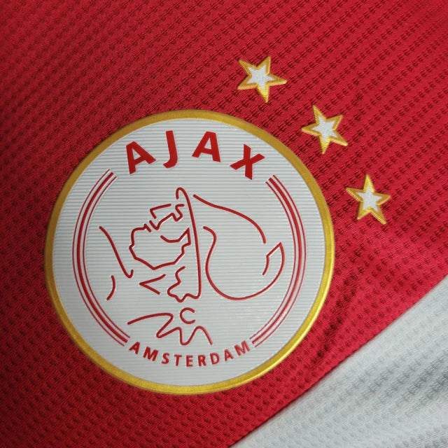 Camisa Ajax Home 21/22 Adidas Masculina Jogador - Branco e Vermelho