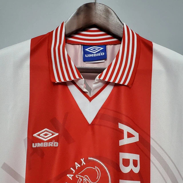 Camisa Ajax Home 95/96 Umbro Masculina - Branco e Vermelho