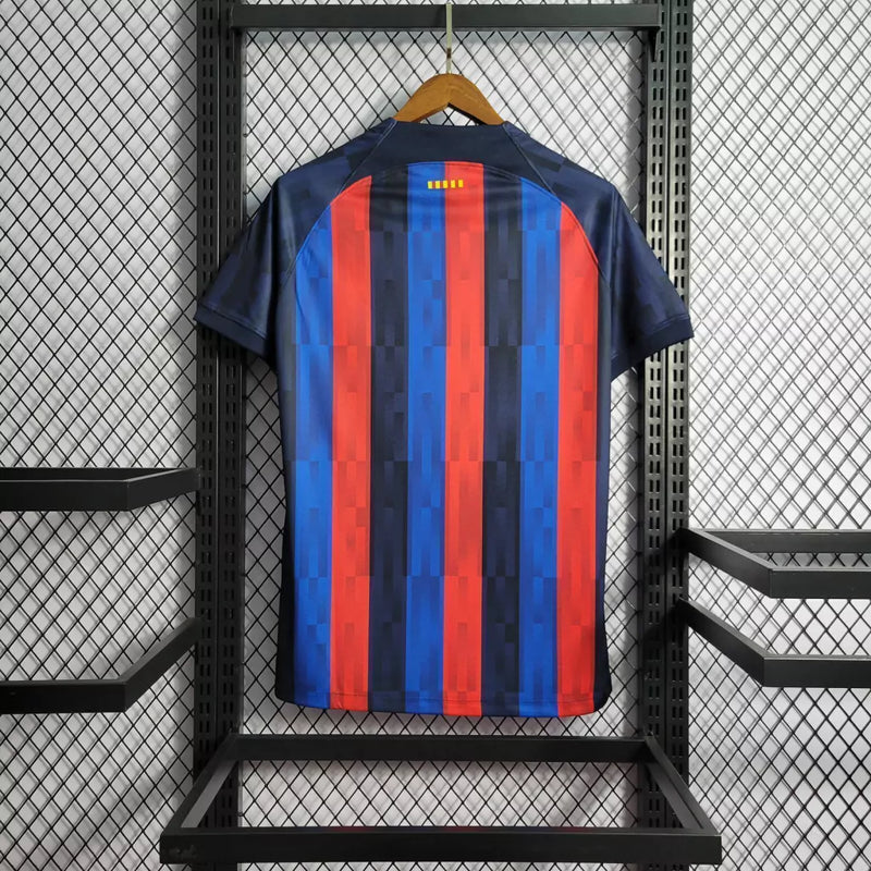 Camisa Barcelona I Home 2022/23 Torcedor Masculino Azul e Grená