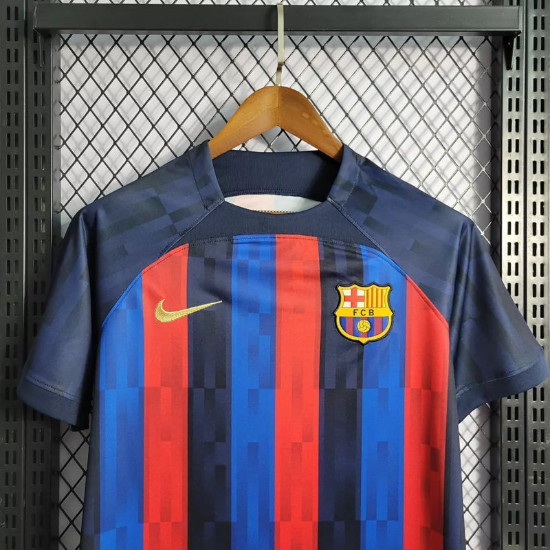 Camisa Barcelona I Home 2022/23 Torcedor Masculino Azul e Grená