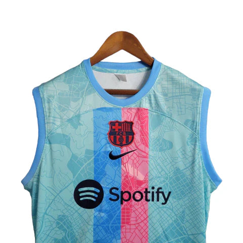 Camisa Barcelona Treino 23/24 - Regata - Torcedor Nike Masculina - Azul