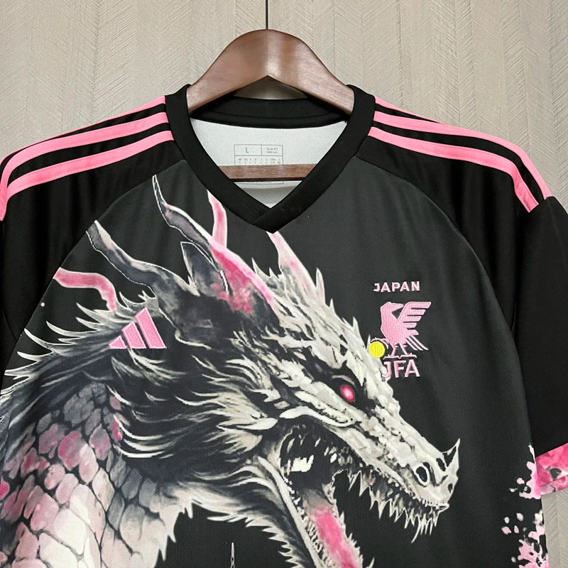 Camisa Japão Edição Dragão Sakura Adidas 2024/25 Torcedor Masculino Preto e Rosa