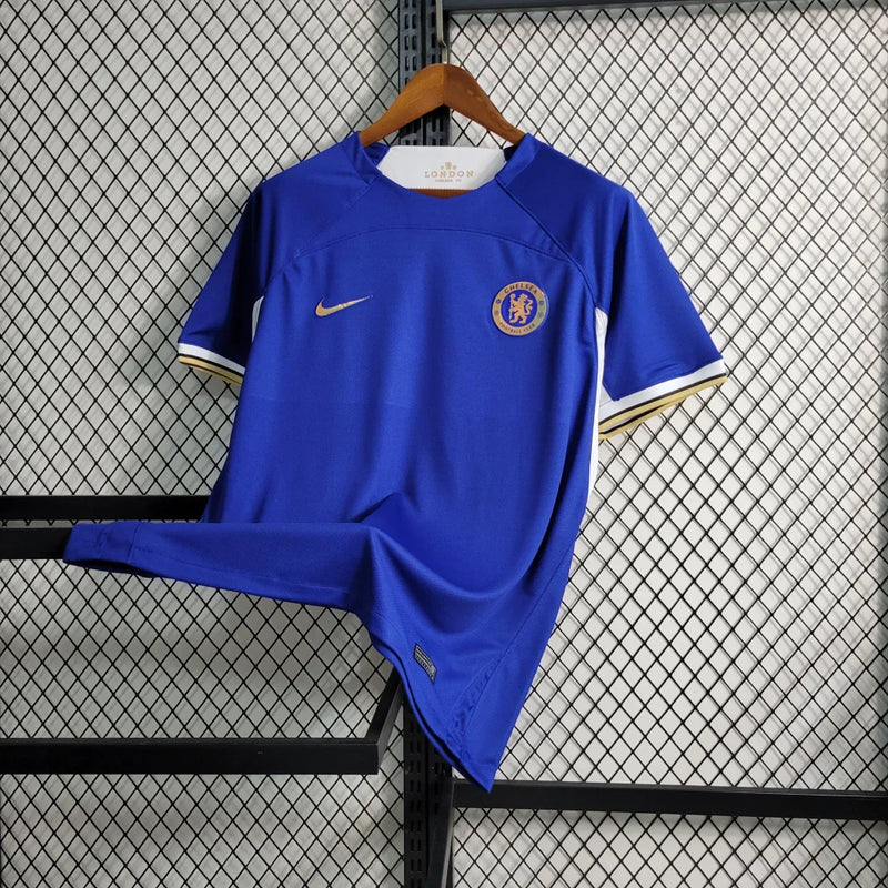 Camisa Chelsea I Home 2023/24 Torcedor Masculina Azul