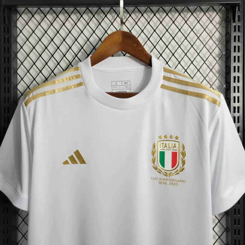 Camisa Seleção Itália Adidas 125 anos 2023/24 Torcedor Masculino Branco