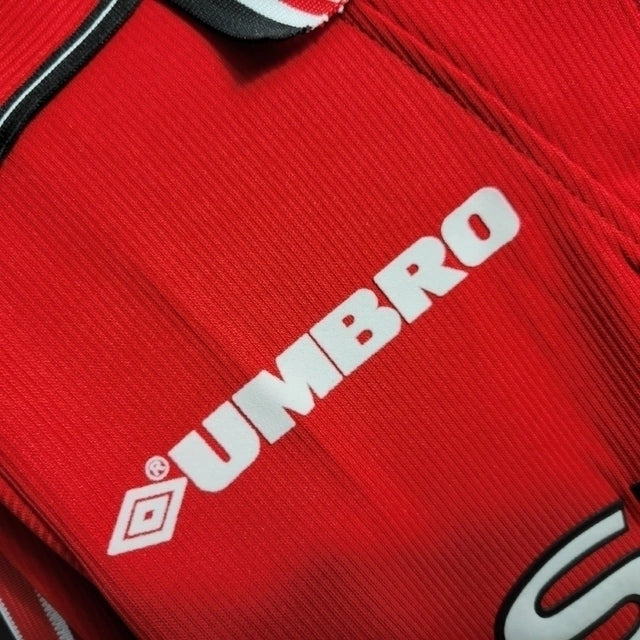 Camisa Manchester United Retrô Manga Longa Umbro 1998/99 Vermelha