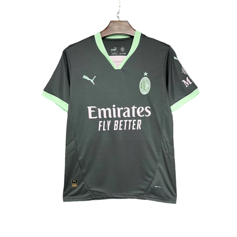 Camisa Milan III Third 2024/25 Puma Torcedor Masculino Cinza e Verde