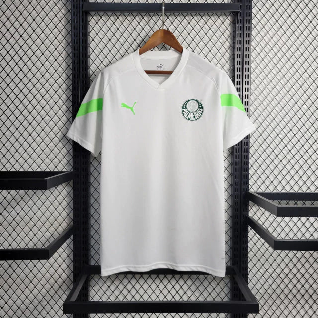 Camisa Palmeiras Treino 23/24 - Torcedor Puma Masculina - Branco e Verde Limão