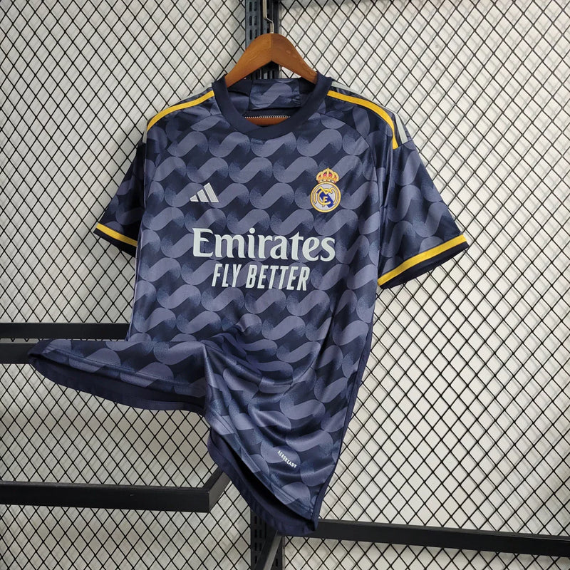 Camisa Real Madrid Away Adidas Torcedor 2023/24 Masculina Cinza