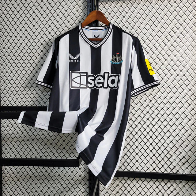 Camisa Newcastle I Home 2023/24 Torcedor Castore Masculino Branco e Preto