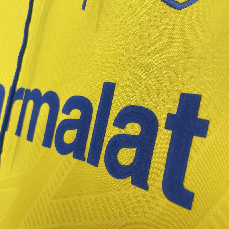 Camisa Retrô Parma I Champion 1993/95 Masculino Amarelo e Azul