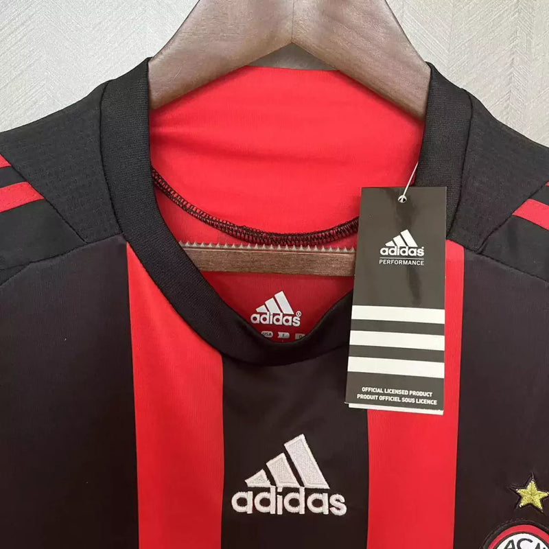 Camisa Retrô Milan Adidas 2008/09 Masculino Vermelha e Preta