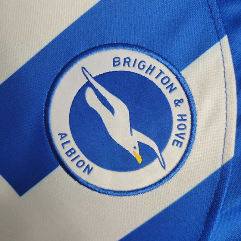 Camisa Brighton I Home 2023/24 Nike Torcedor Masculino Branco e Azul