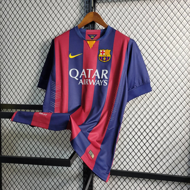 Camisa Retro Barcelona I Home Nike 2014/15 Masculino Azul e Grená 14/15