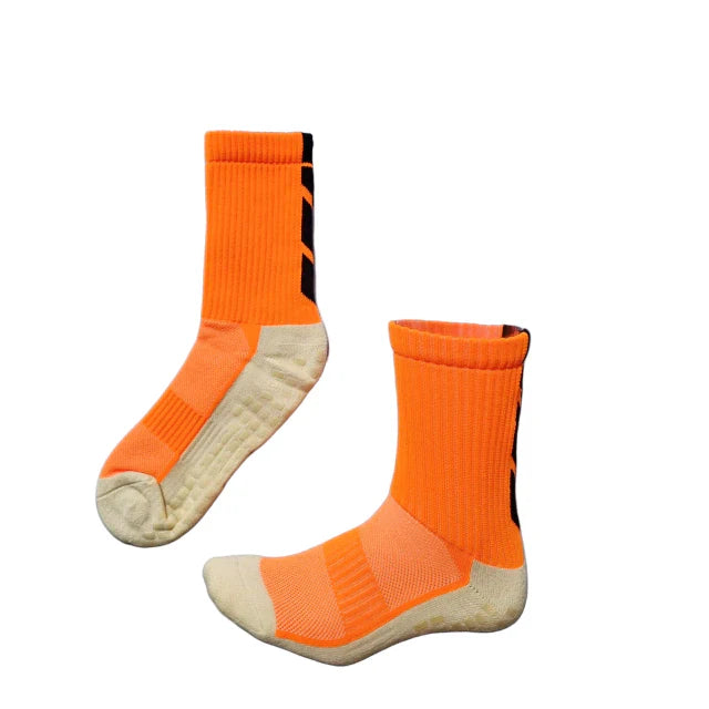 Meia Esportiva BHS  Pro Antiderrapante Antiaderente Profissional -laranja - Futebol Basquete Academia Tam. Unico 35 ao 44