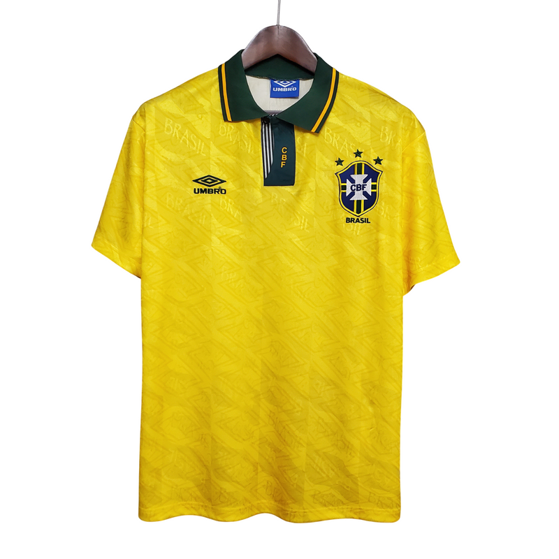 Camisa Retro Brazil 91/92 Home Umbro Torcedor - Amarelo