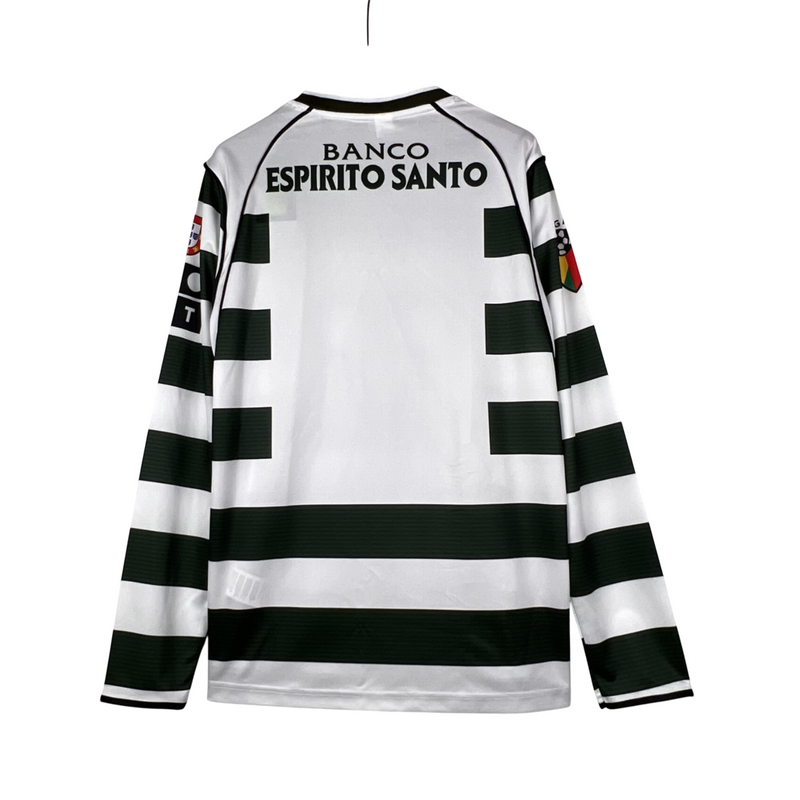 Camisa Retro Sporting 01/03 Home Manga Longa - Listrado