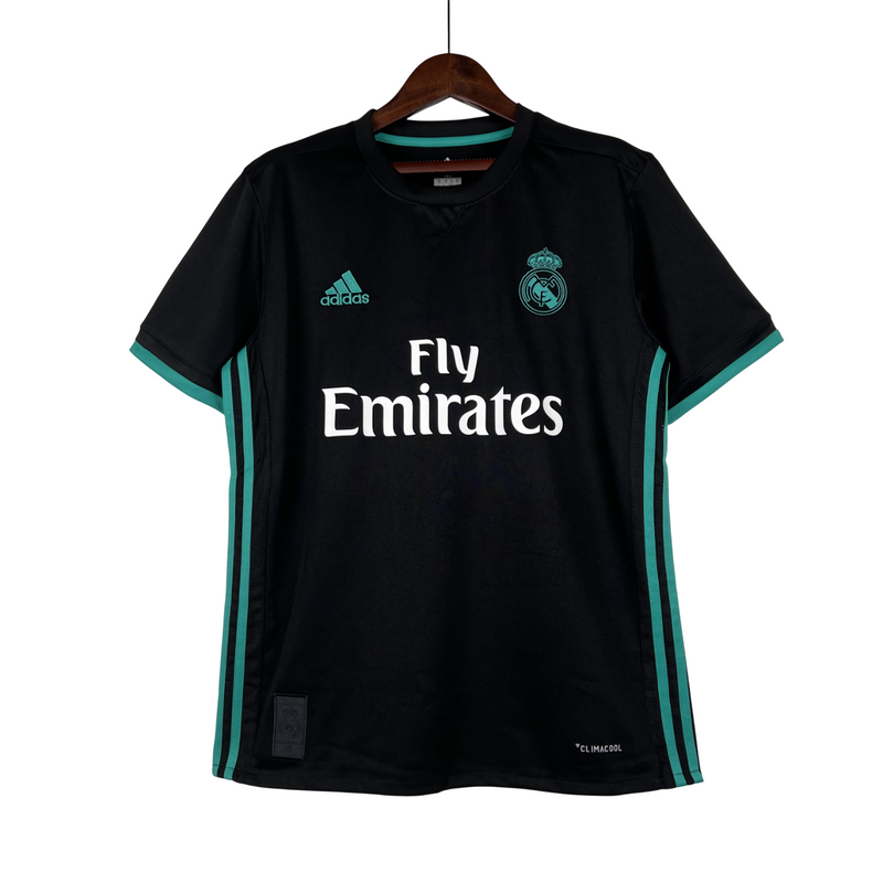 Camisa Retro Real Madrid 17/18 Away Torcedor - Preta