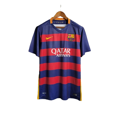 Camisa Retro Barcelona I Home Nike 2015/16 Masculino Azul e Grená 15/16