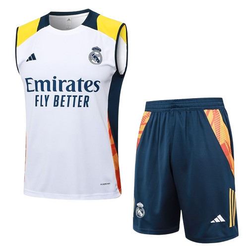 Conjunto Regata Real Madrid Training Adidas 2024/25 Branco