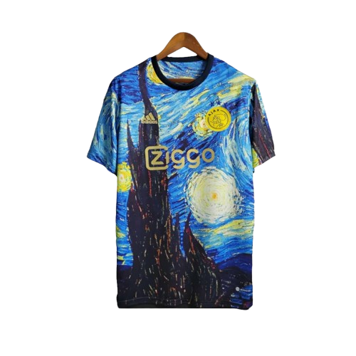 Camisa Ajax 2023/24 Adidas Torcedor Masculina Detalhes Em Azul Amarelo e Dourado