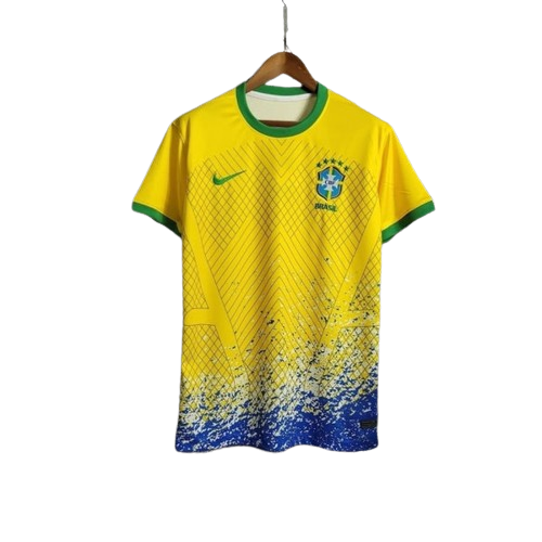 Camisa Seleção Brasileira Edição Especial Onda Azul Nike Masculino Amarelo