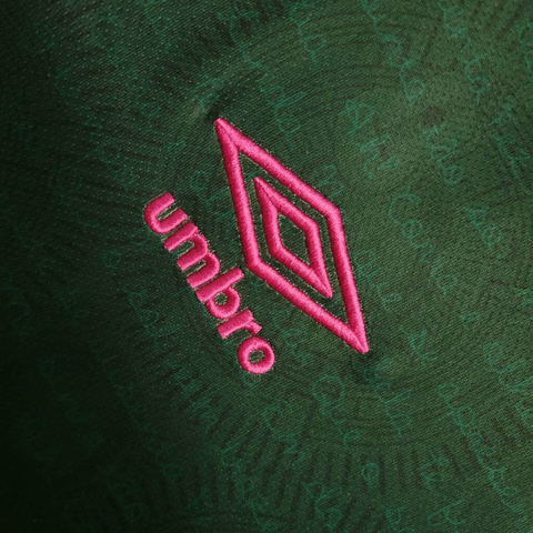 Camisa Fluminense III 23/24 Umbro Torcedor Feminina Verde e Rosa