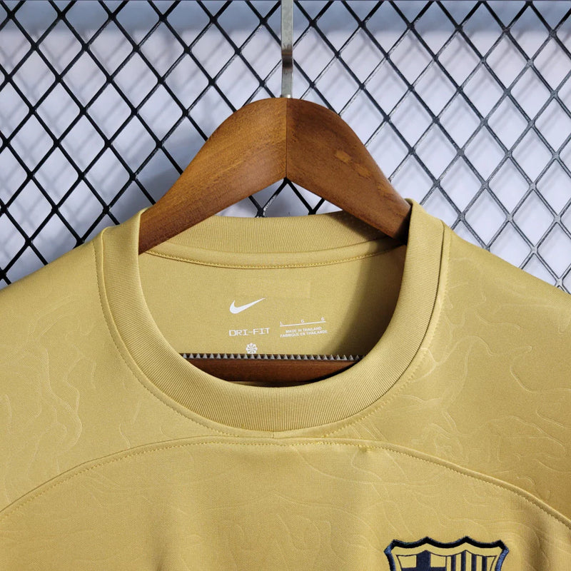 Camisa Nike Barcelona II Nike Torcedor 2022/23 Masculino Dourado