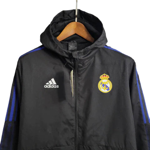 Jaqueta Corta-Vento Real Madrid 23/24 Masculino Adidas - Preto