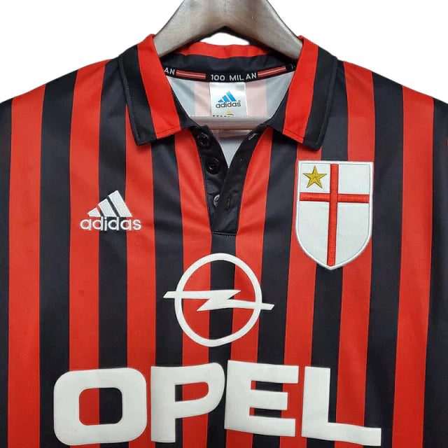 Camisa Milan Retrô 1999/2000 Vermelha e Preta - Adidas