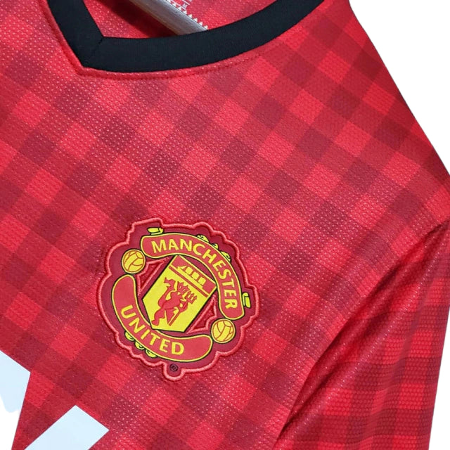 Camisa Manchester United Retrô 2012/2013 Vermelha Xadrez - Nike