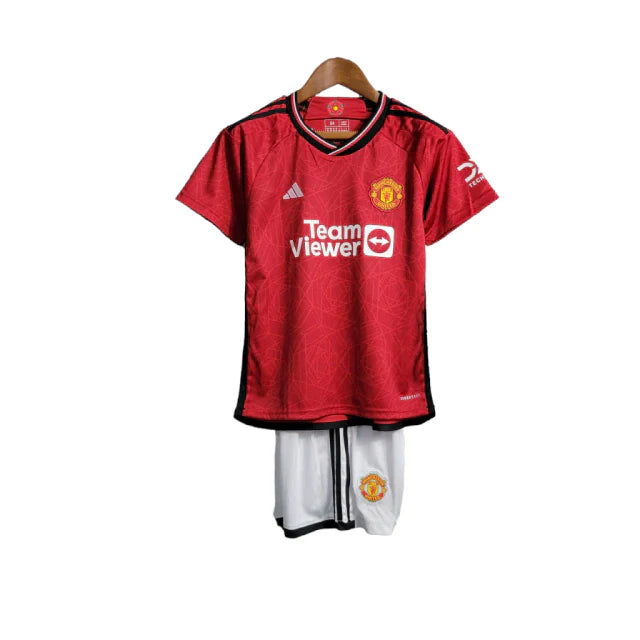 Kit Infantil Manchester United Home 23/24 - Adidas - Vermelho