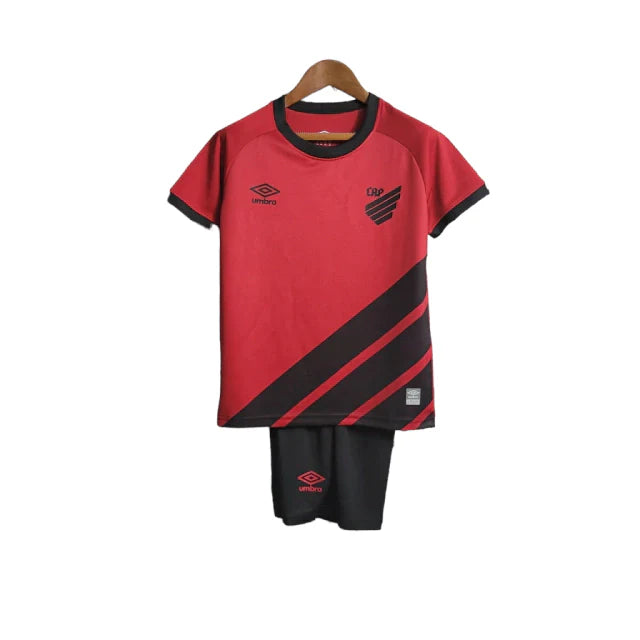 Kit Infantil Athletico Paranaense I Umbro 23/24 - Vermelho e Preto