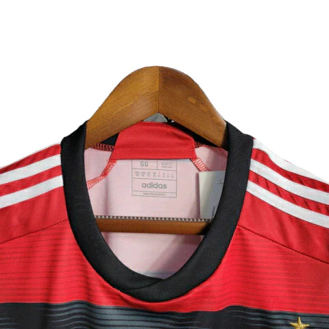 Camisa Flamengo I Regata Adidas Torcedor 23/24 Masculino Vermelho e Preto