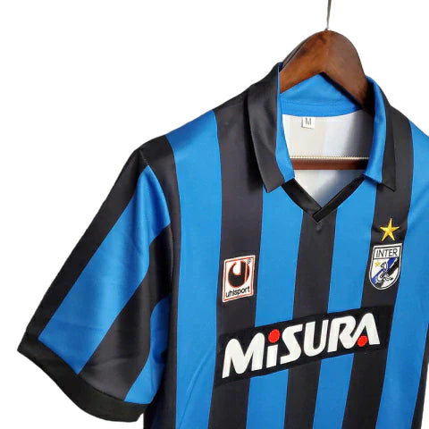 Camisa Inter de Milão Retrô 1988/1990 Azul e Preta - Uhisport