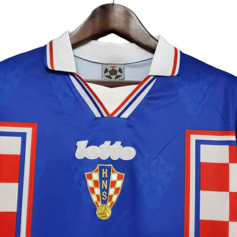 Camisa Croácia Retrô 1998 Azul, Vermelha e Branca - Lotto