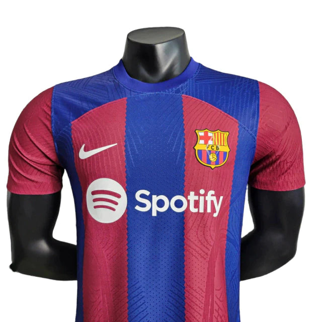 Camisa Barcelona I 23/24 Jogador Nike Masculina - Azul e Grená