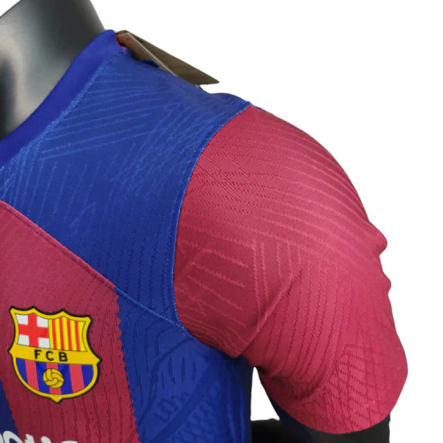 Camisa Barcelona I 23/24 Jogador Nike Masculina - Azul e Grená