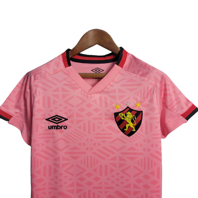 Camisa Sport Recife Edição Rosa 22/23 Torcedor Umbro Feminina- Rosa com detalhes em preto e vermelho